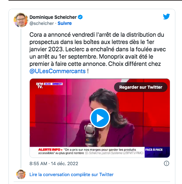 Dominique Schelcher président de Système U