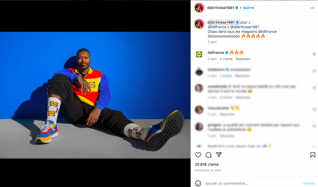 Djibril Cissé ambassadeur Lidl pour la collection textile